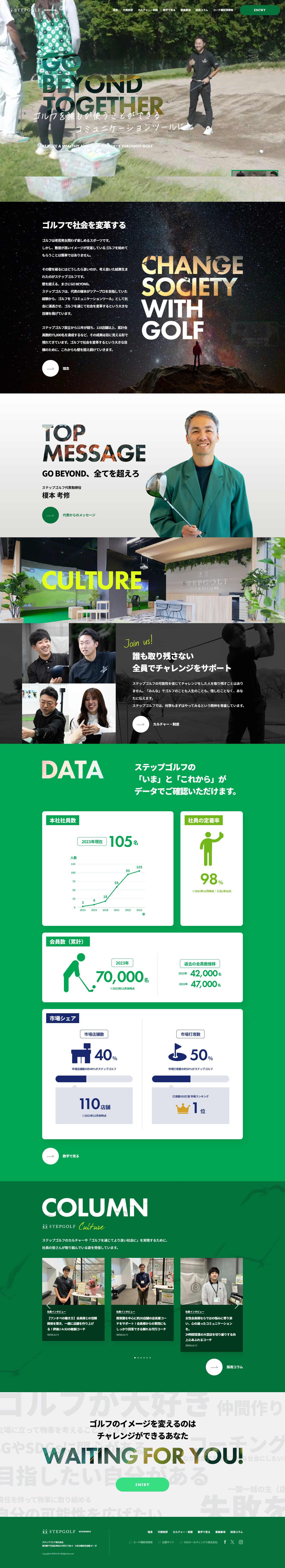 ステップゴルフ株式会社-採用サイトリニューアル